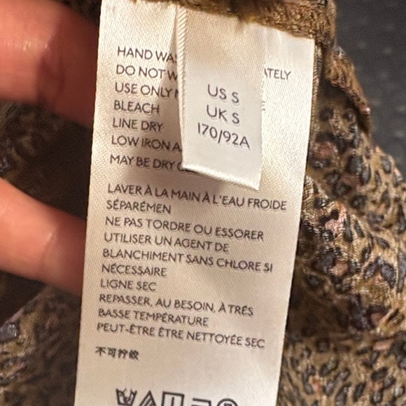 Free People Animal Print Blouse - Black and Tan - Picture 4 of 5